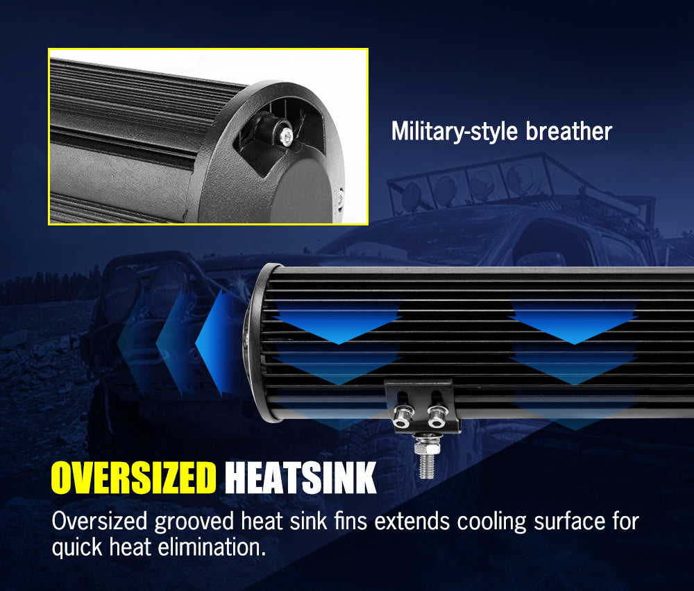 LIGHTFOX 26inch Philips LED Light Bar Spot Flood Driving Light w/ Bullbar Mounting Bracket