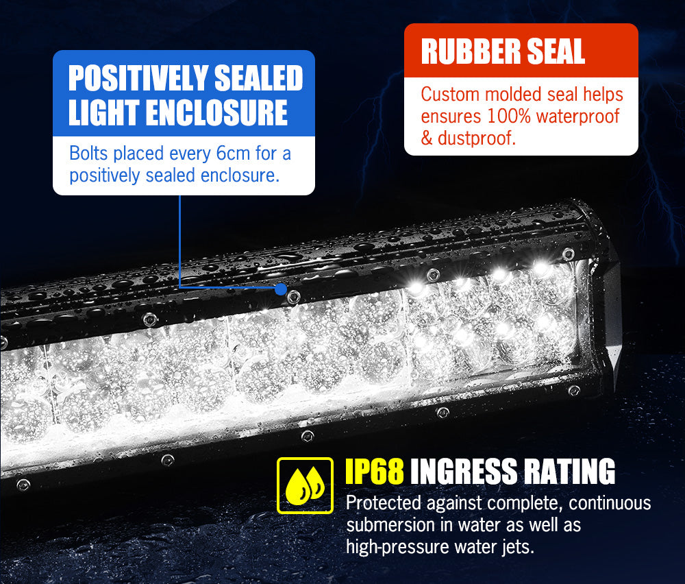 LIGHTFOX 26inch Philips LED Light Bar Spot Flood Driving Light w/ Bullbar Mounting Bracket