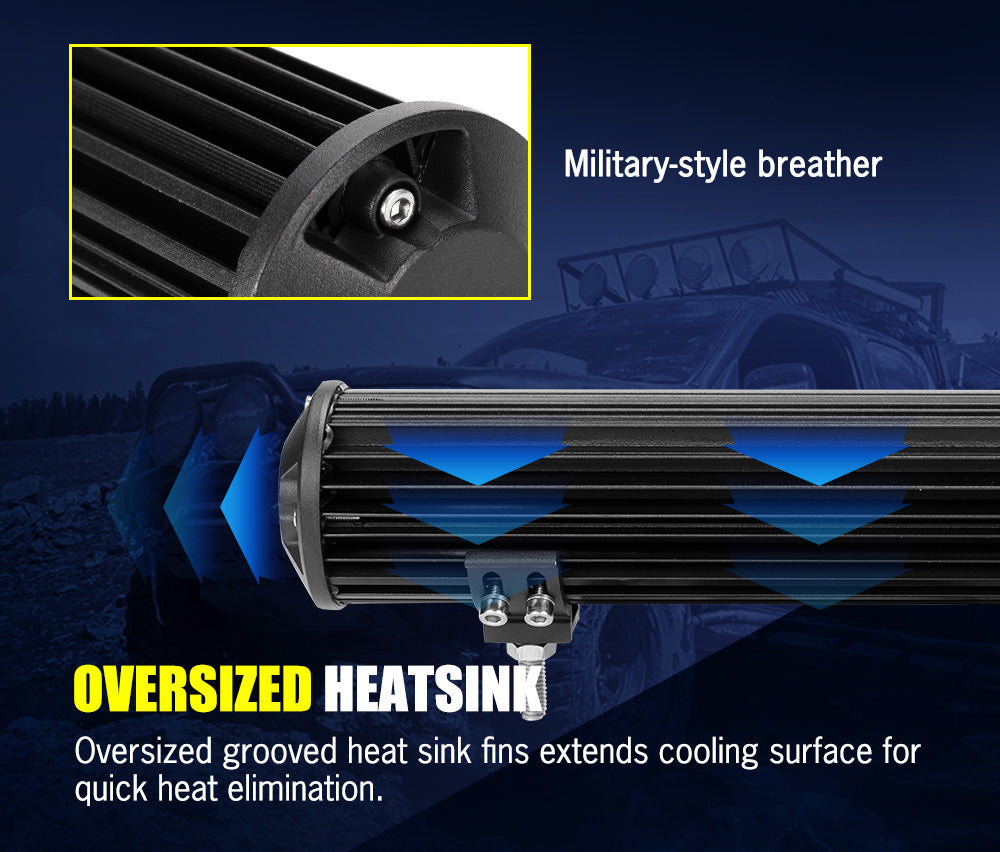 Lightfox LED Light Bar 7" 12" 20" 23" 26" 28" Flood Spot Combo 50" Curved 12V