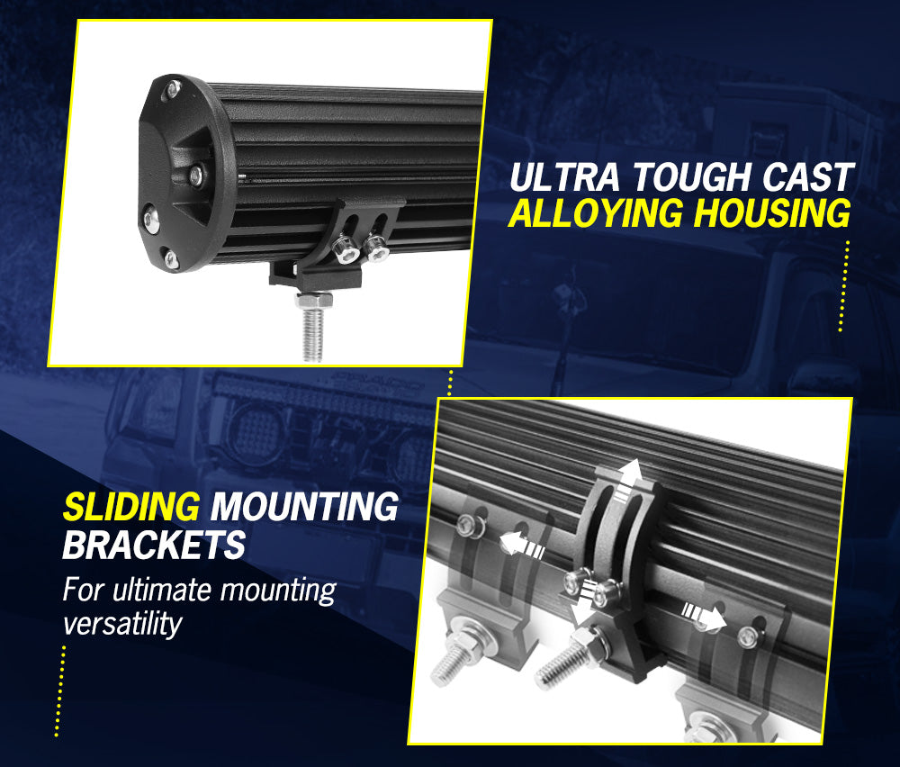 Lightfox LED Light Bar 7" 12" 20" 23" 26" 28" Flood Spot Combo 50" Curved 12V