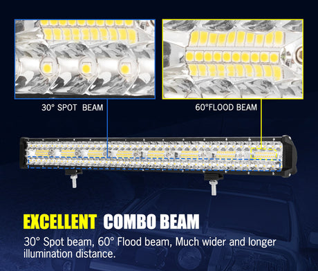 Lightfox LED Light Bar 7" 12" 20" 23" 26" 28" Flood Spot Combo 50" Curved 12V
