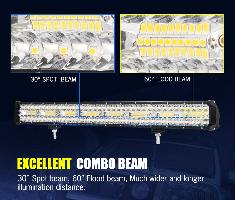 LIGHTFOX 23inch LED Light Bar Spot Flood Driving Lamp Offroad 4WD SUV Truck