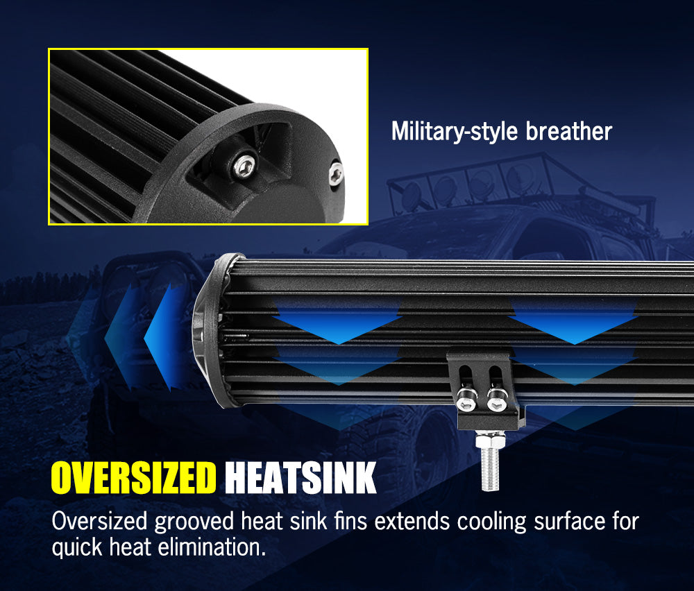 Lightfox LED Light Bar 7" 12" 20" 23" 26" 28" Flood Spot Combo 50" Curved 12V