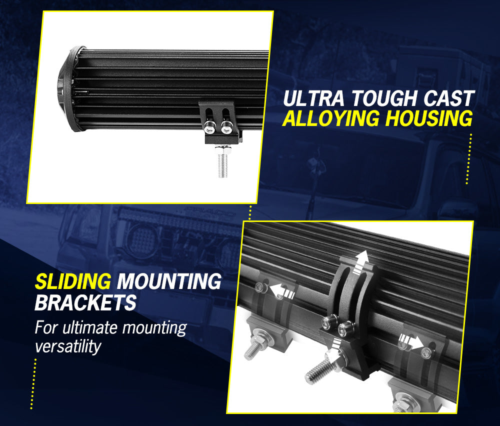 Lightfox LED Light Bar 7" 12" 20" 23" 26" 28" Flood Spot Combo 50" Curved 12V