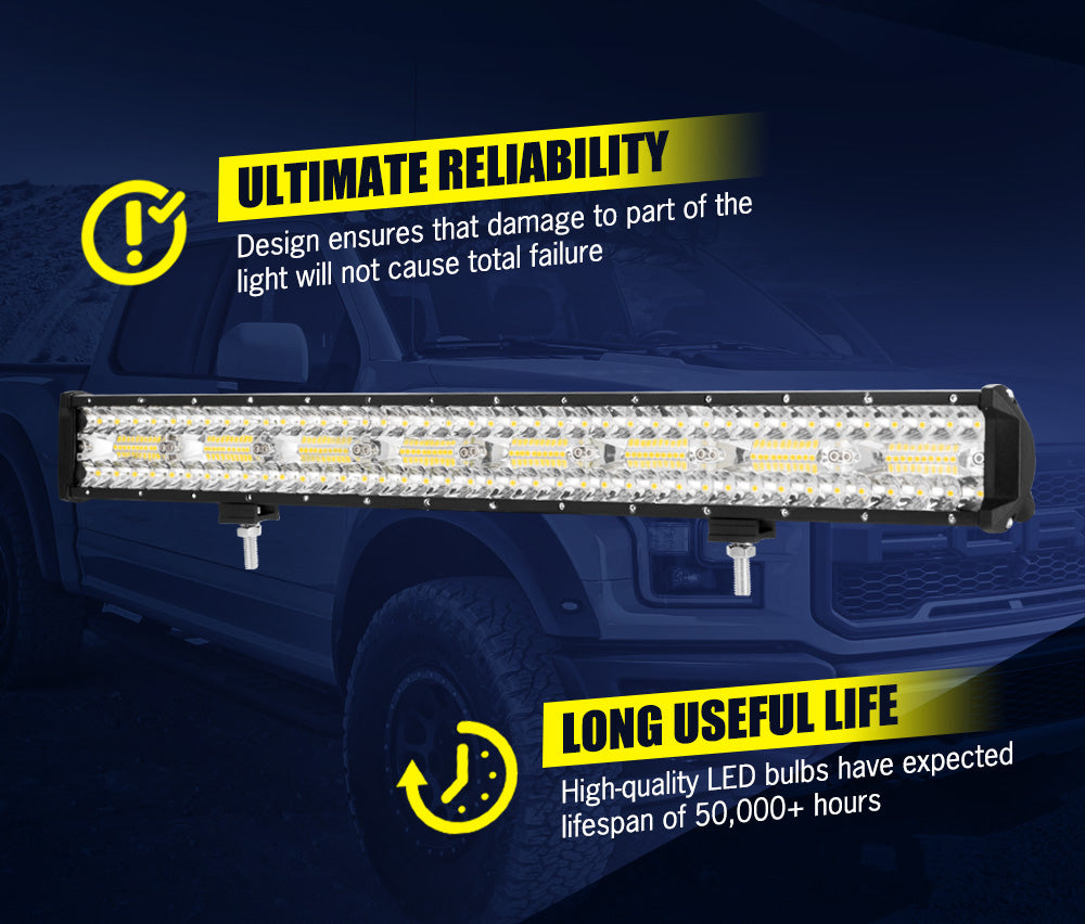Lightfox LED Light Bar 7" 12" 20" 23" 26" 28" Flood Spot Combo 50" Curved 12V