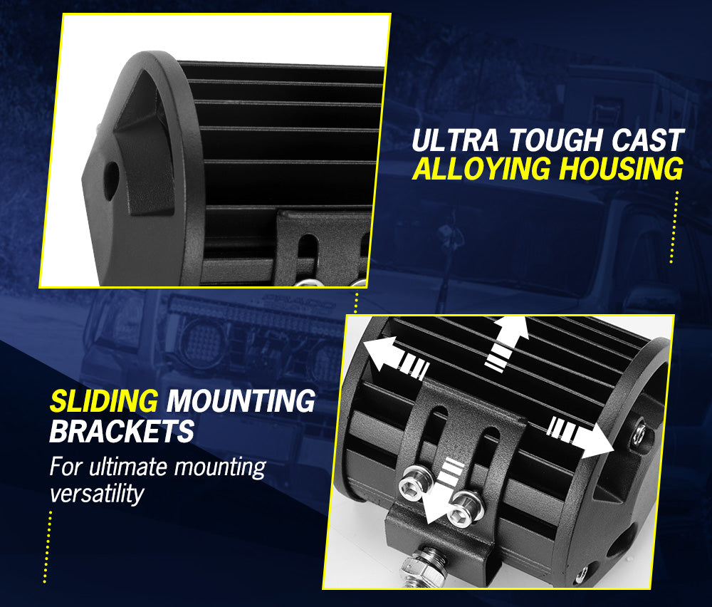 LIGHTFOX 8x 4inch LED Work Light Bar Spot Flood Work Fog Lamp Reverse Offroad 4WD