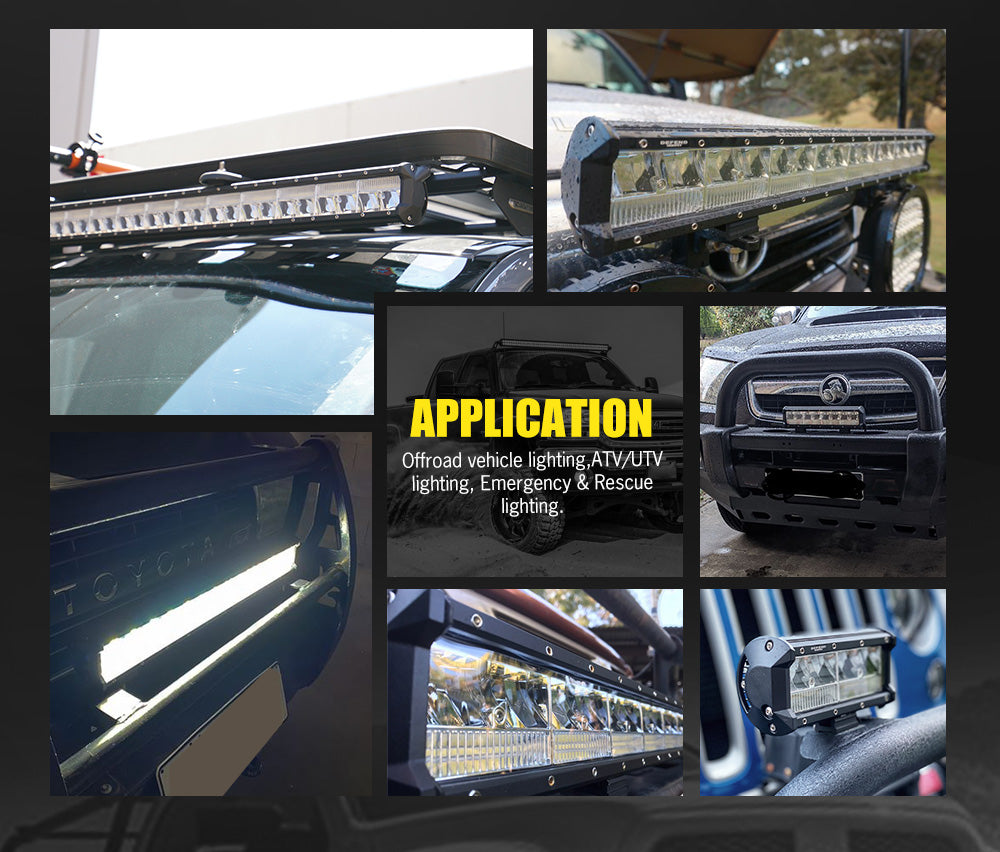 DEFEND INDUST 2x 7inch LED Light Bar Spot Flood Work Driving Reverse Offroad