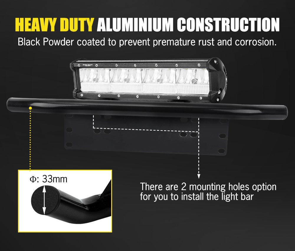 DEFEND INDUST 12inch LED Light Bar Combo Beam Dual Row W/ Number Plate