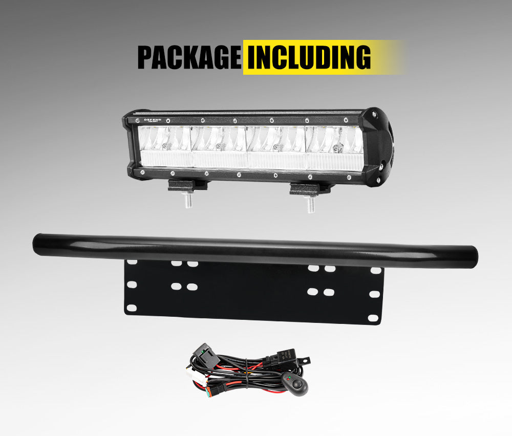 DEFEND INDUST 12inch LED Light Bar Combo Beam Dual Row W/ Number Plate