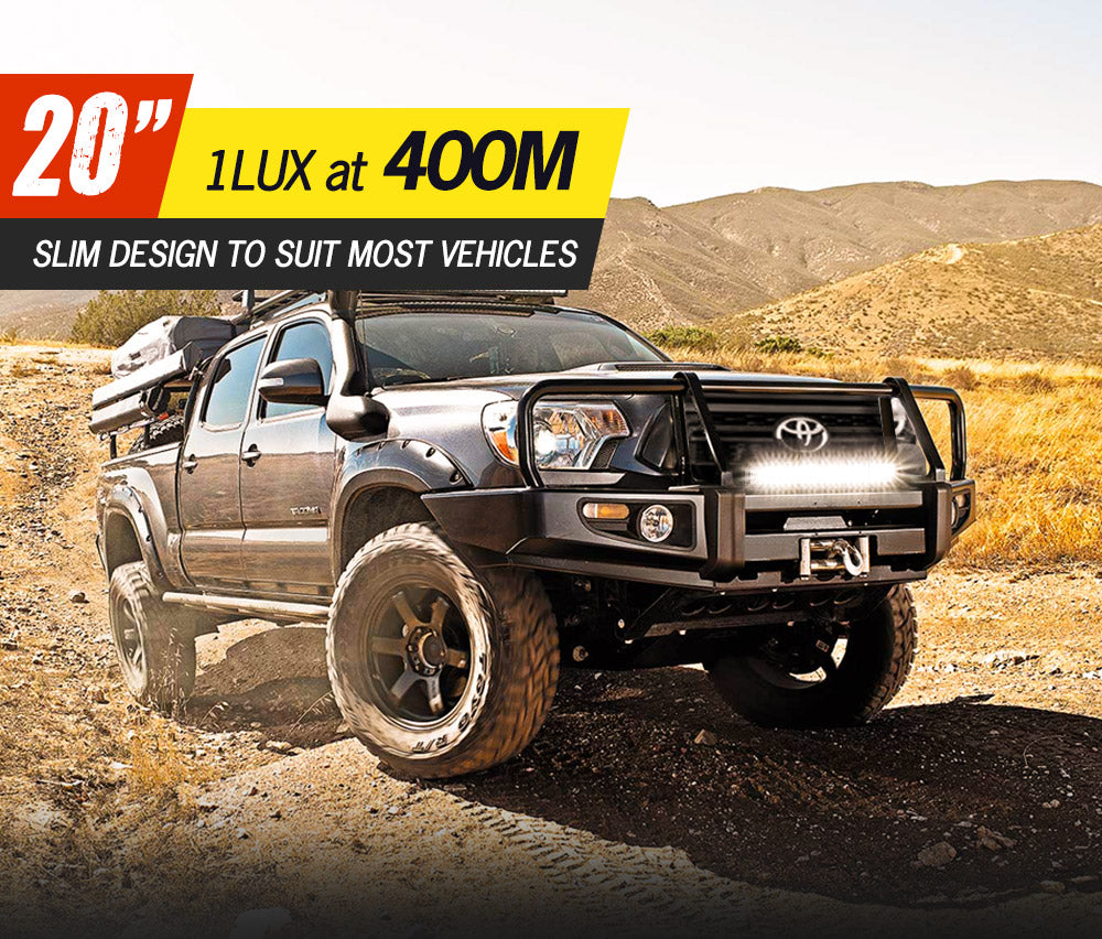 DEFEND INDUST 20inch LED Light Bar Combo Beam Driving Lamp with Plate Frame