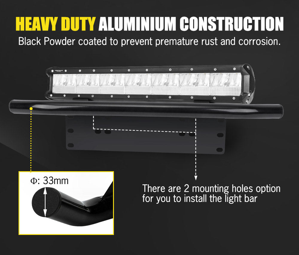 DEFEND INDUST 20inch LED Light Bar Combo Beam Driving Lamp with Plate Frame