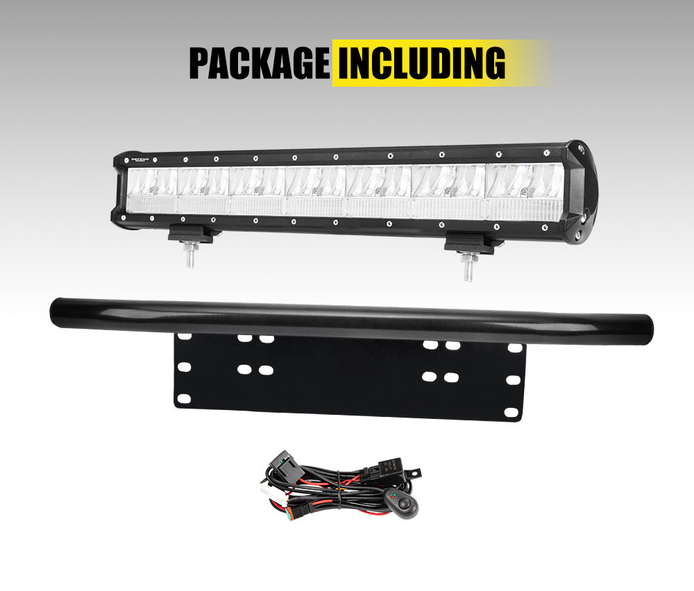DEFEND INDUST 20inch LED Light Bar Combo Beam Driving Lamp with Plate Frame