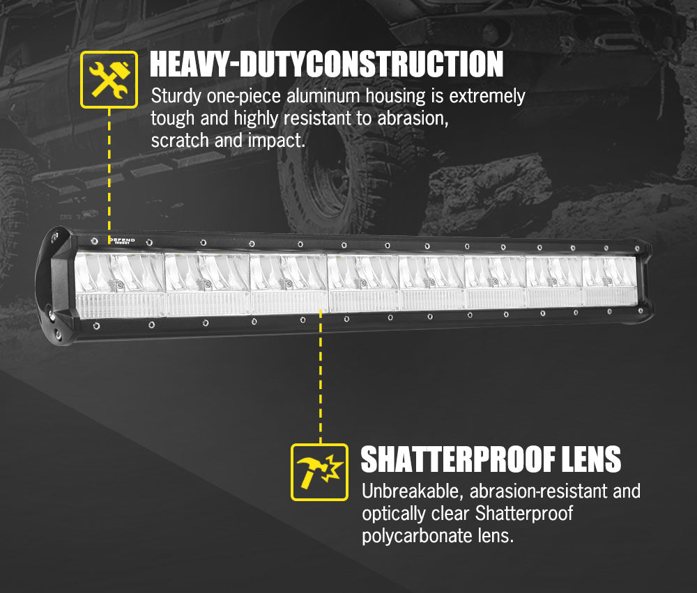 DEFEND INDUST 23inch LED Light Bar Combo Driving Lamp Offroad 4x4 22"23"
