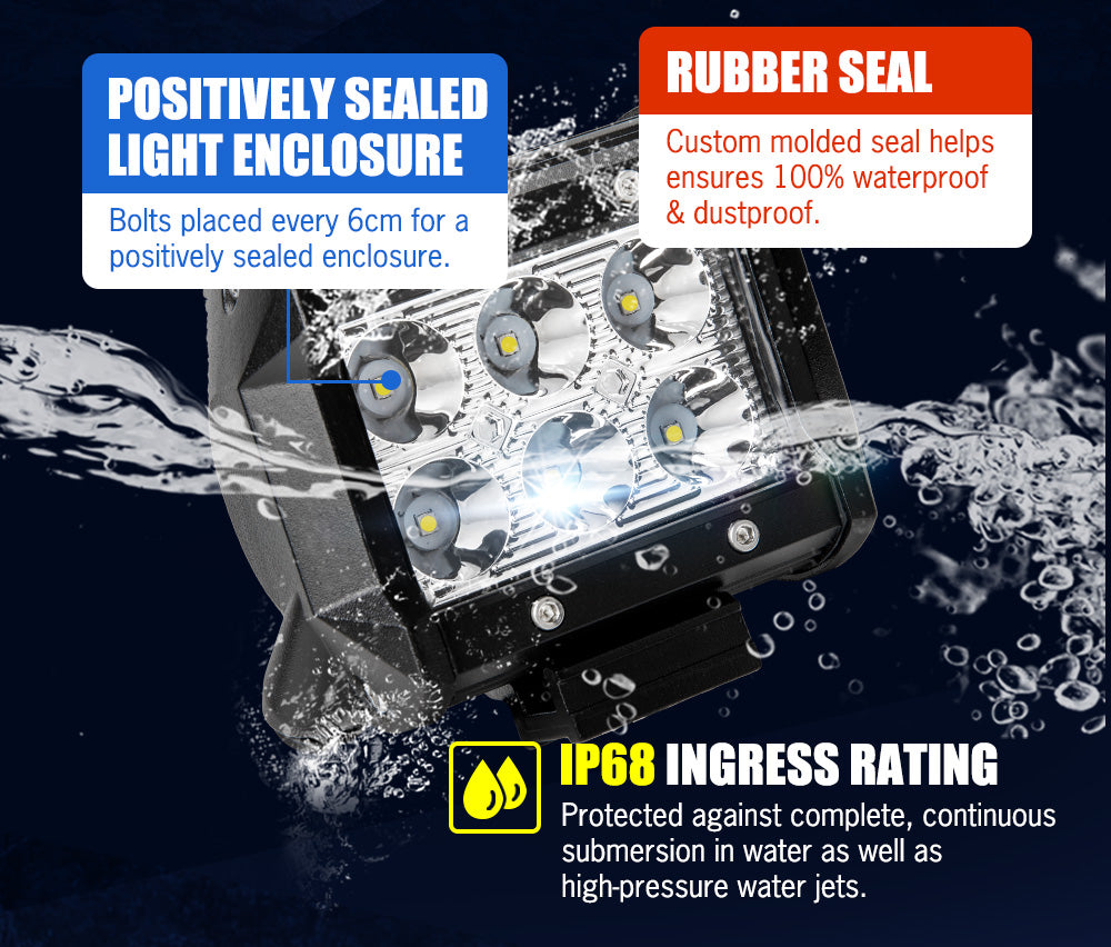 8 x 4inch LED Work Light Bar Reverse Spot Beam Driving Light Offroad 4x4