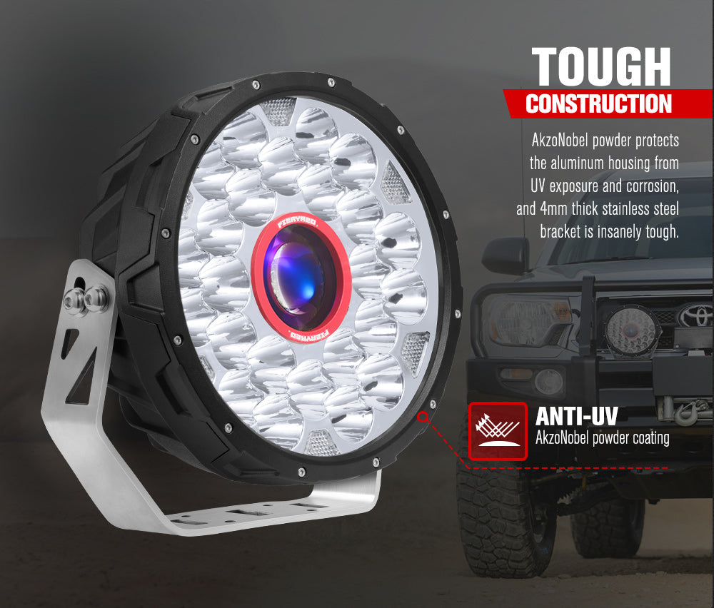 FIERYRED 9inch Laser Driving Lights Round Spot Lights Offroad Replace HID