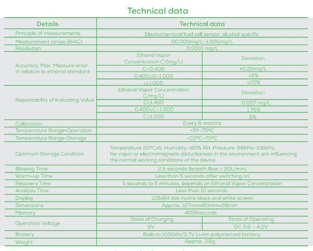 adt KY8300 Personal Breathalyser