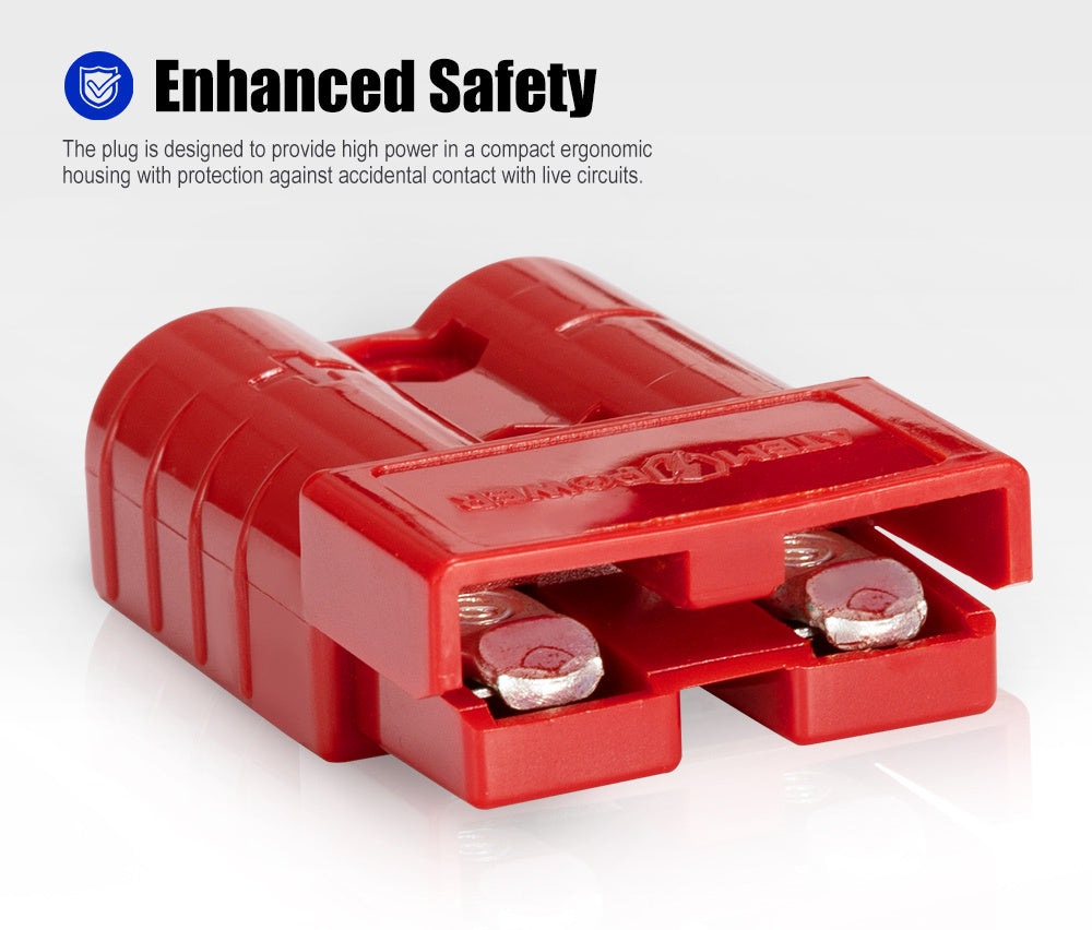 Atem Power 10Pcs Red Anderson Style Plug Connectors 50 AMP 12-24V 6AWG DC Power