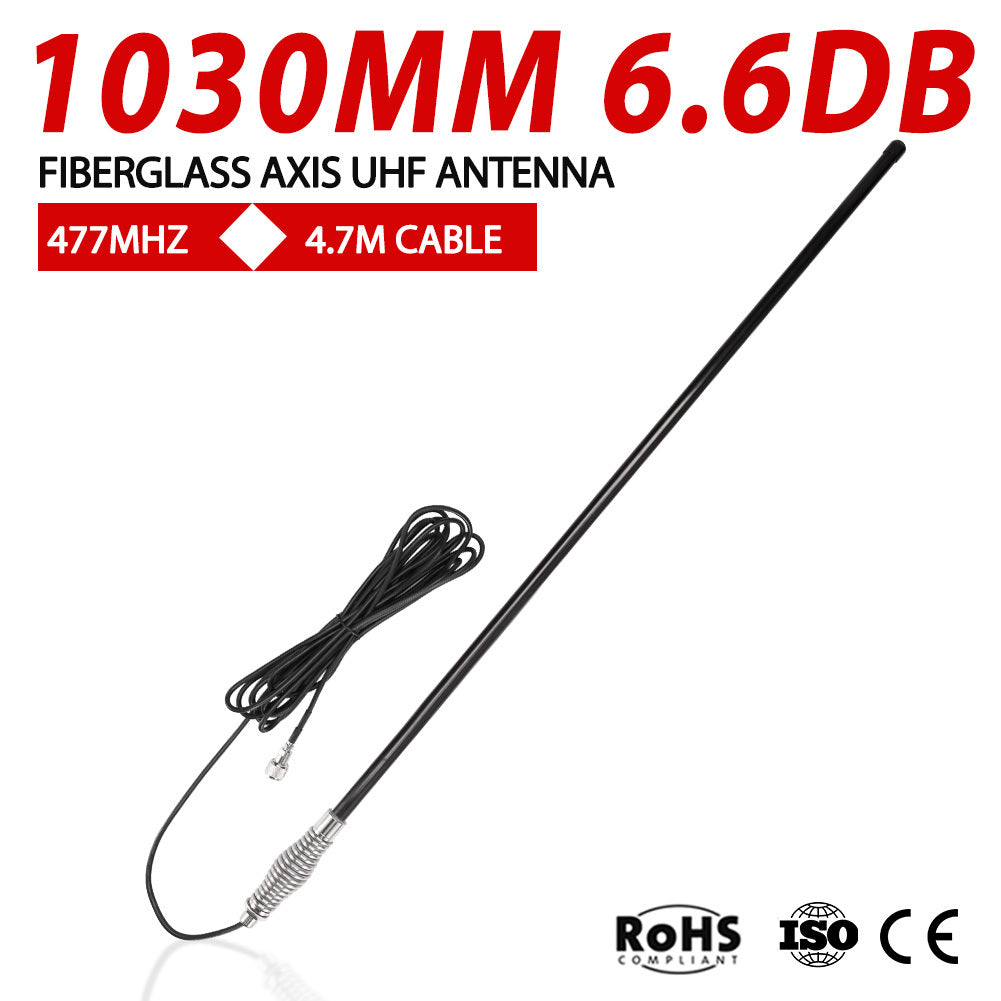SAN HIMA 6.6DBI Black Heavy Duty Hi Gain Antenna For Uhf Cb Radio Bull Bar Fiberglass