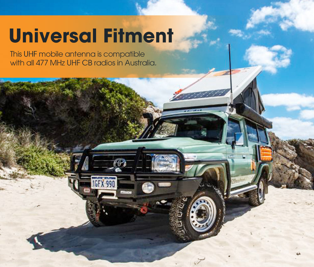 SAN HIMA Hi Gain Black Uhf 5Db Fibreglass Cb Antenna 720Mm Height For Gme Uniden Oricom