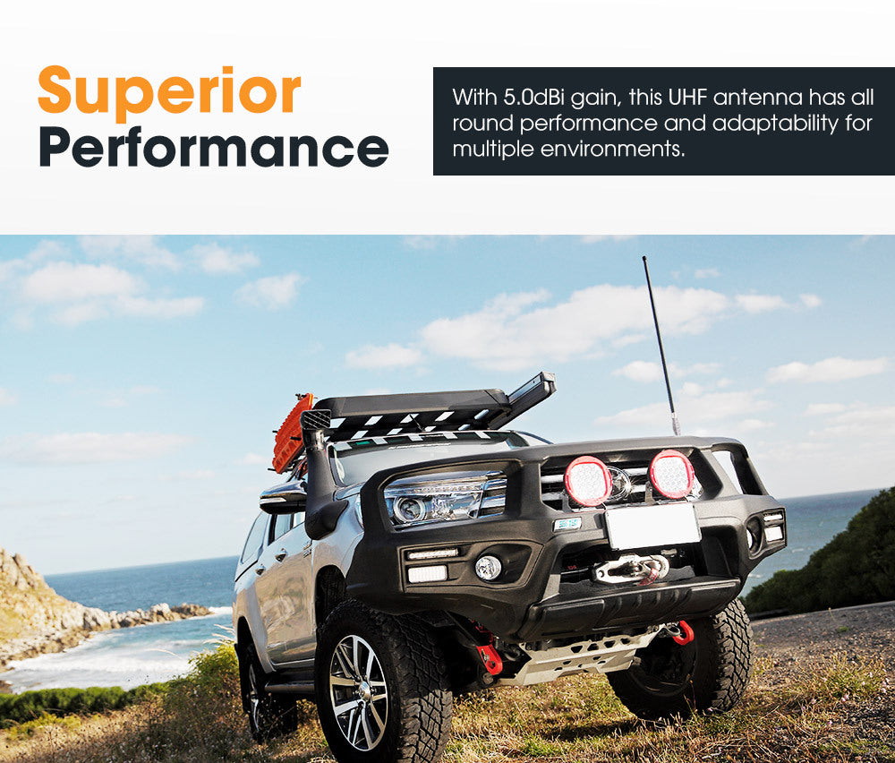 SAN HIMA Hi Gain Black Uhf 5Db Fibreglass Cb Antenna 720Mm Height For Gme Uniden Oricom