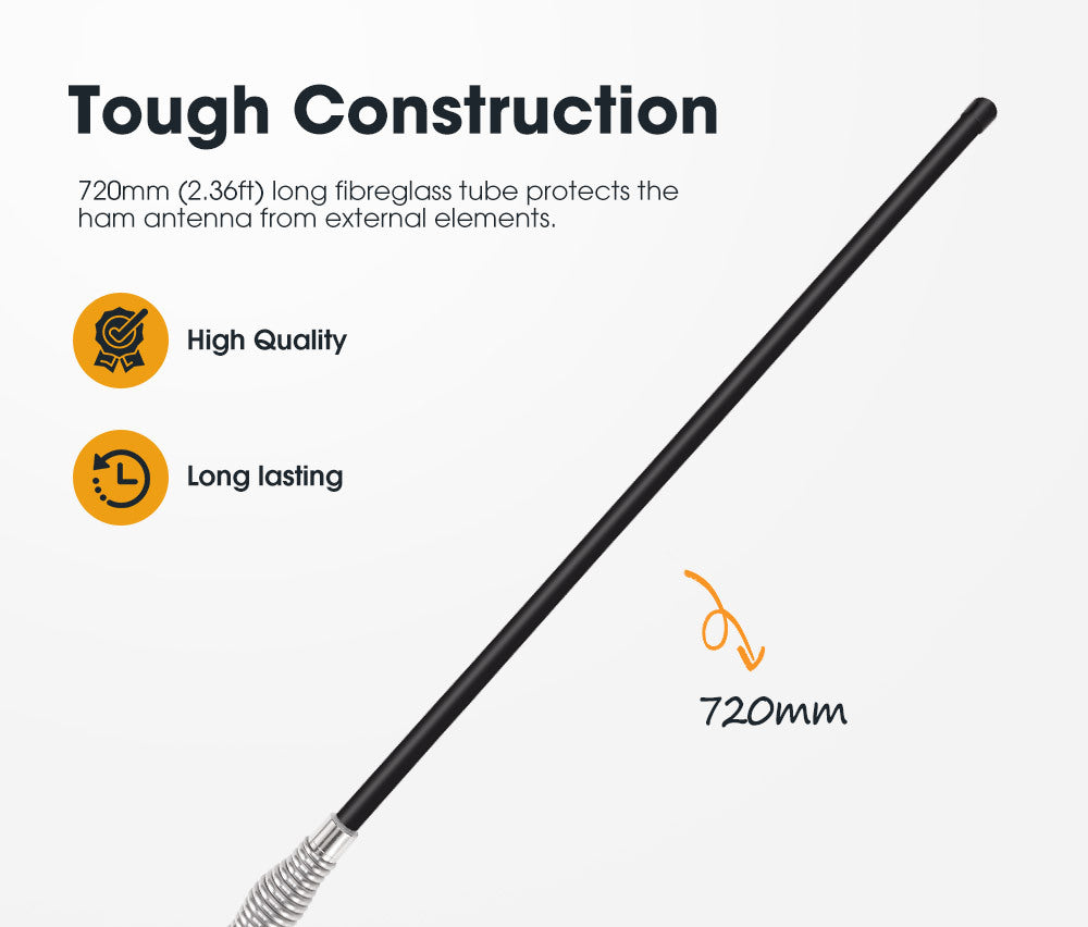 SAN HIMA Hi Gain Black Uhf 5Db Fibreglass Cb Antenna 720Mm Height For Gme Uniden Oricom