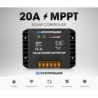 Atem Power 20A MPPT Solar Charge Controller Regulator Lithium Compatible 12V/24V