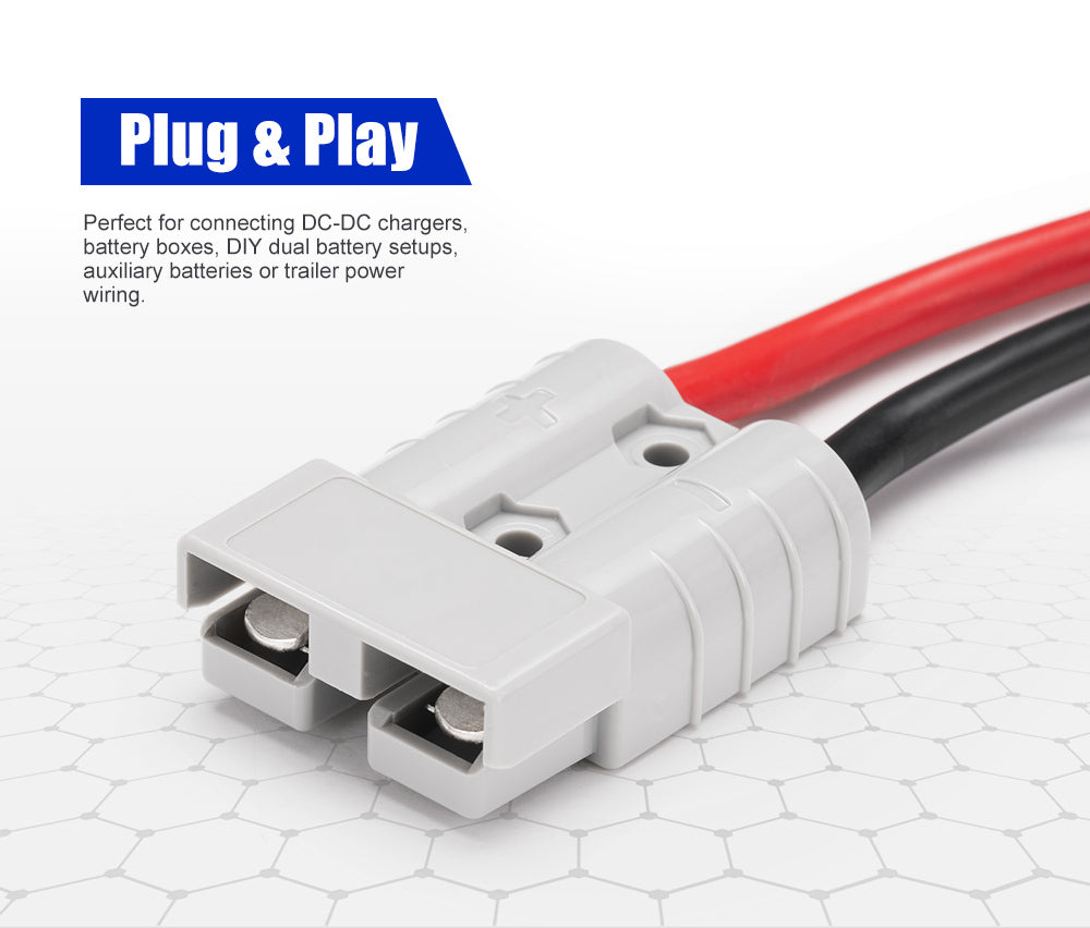 ATEM POWER 50A Wiring Kit 12V 6m Anderson Style Plug Battery Cable Quick Connect