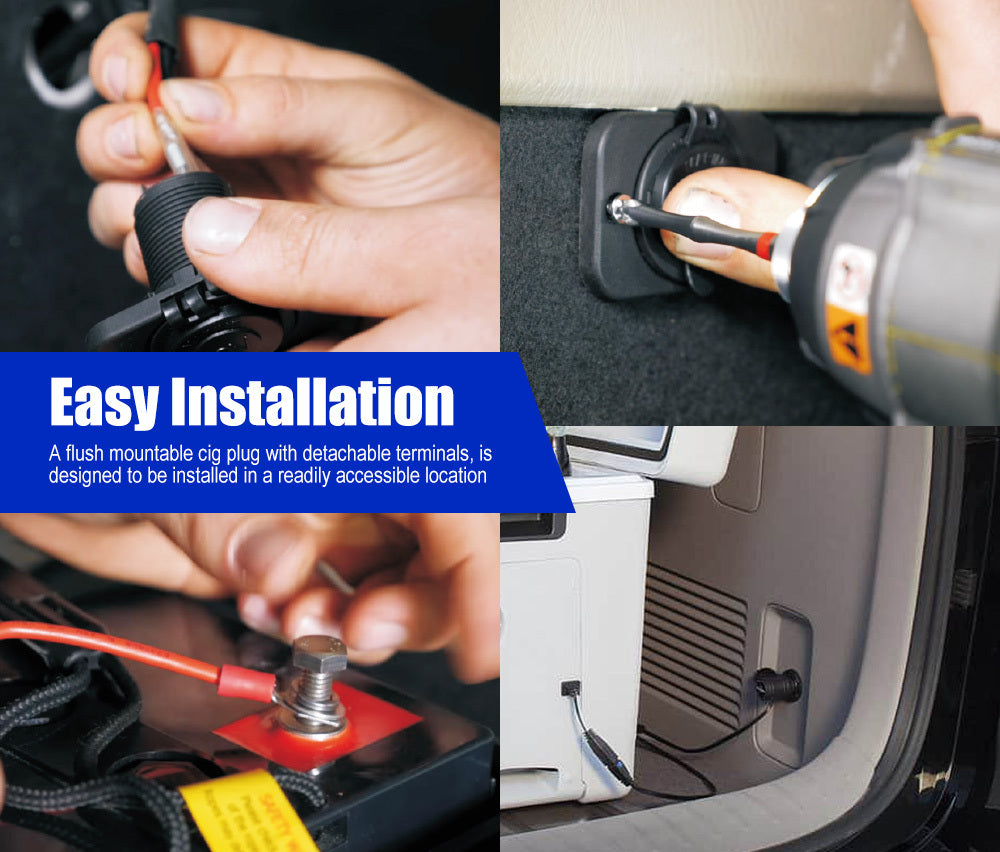 Atem Power 12V Fridge Wiring Kit 6M Cable DC Cig Socket Plug In-line Fuse 4WD