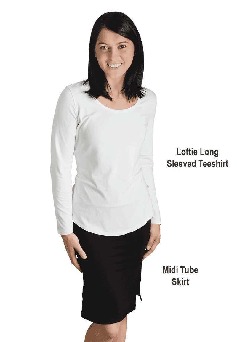 Bamboo Tube Skirt Midi Knee Length