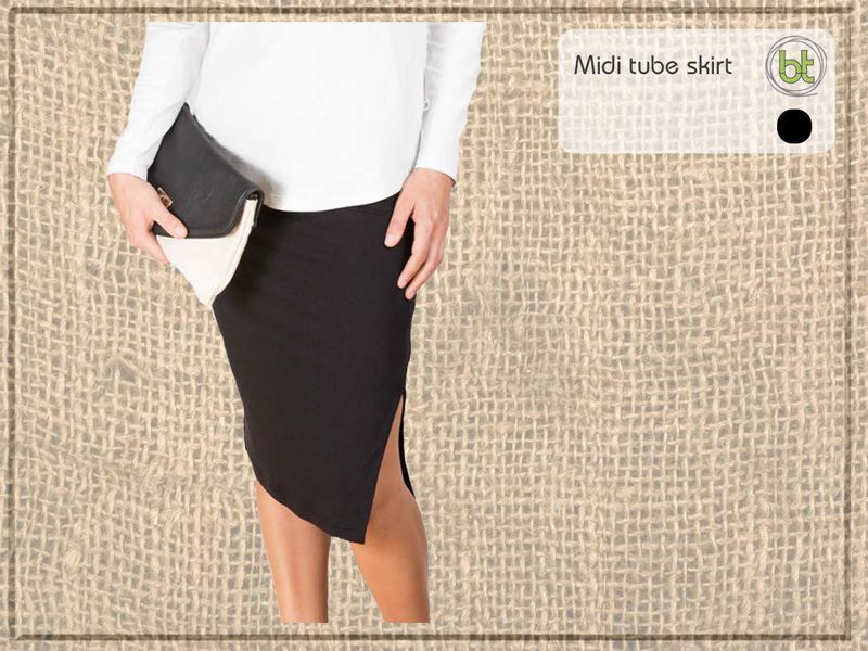 Bamboo Tube Skirt Midi Knee Length