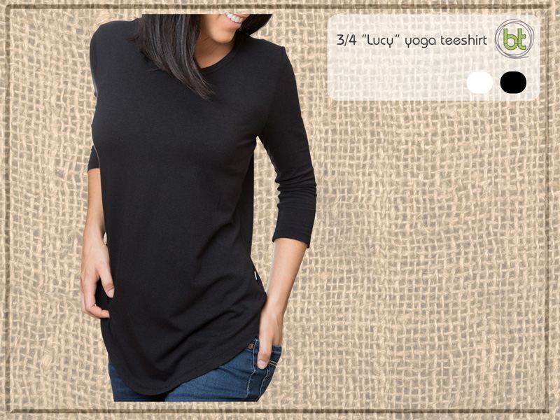 Bamboo Womens 3/4 Sleeve Lucy Yoga Tshirt