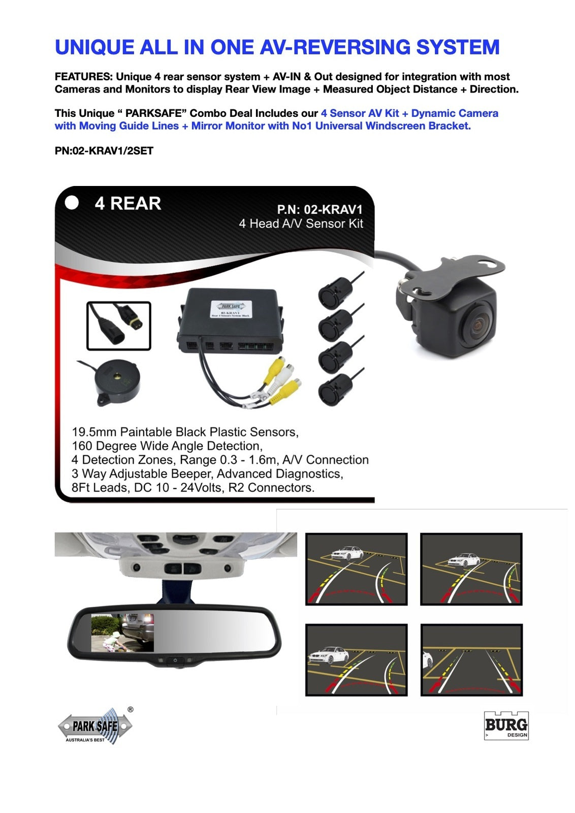 PARKSAFE Rear Sensors + Camera & Monitor*