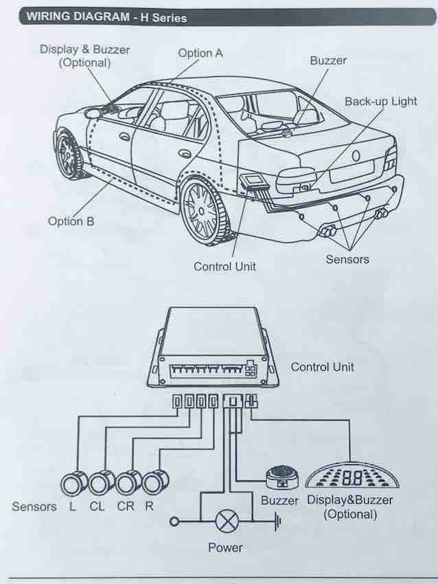 UTE 4 Head Rear Parking Sensors with Rubber Heads