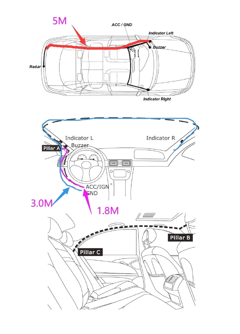 Blind Spot Radar Detection System BSD (easy to install)