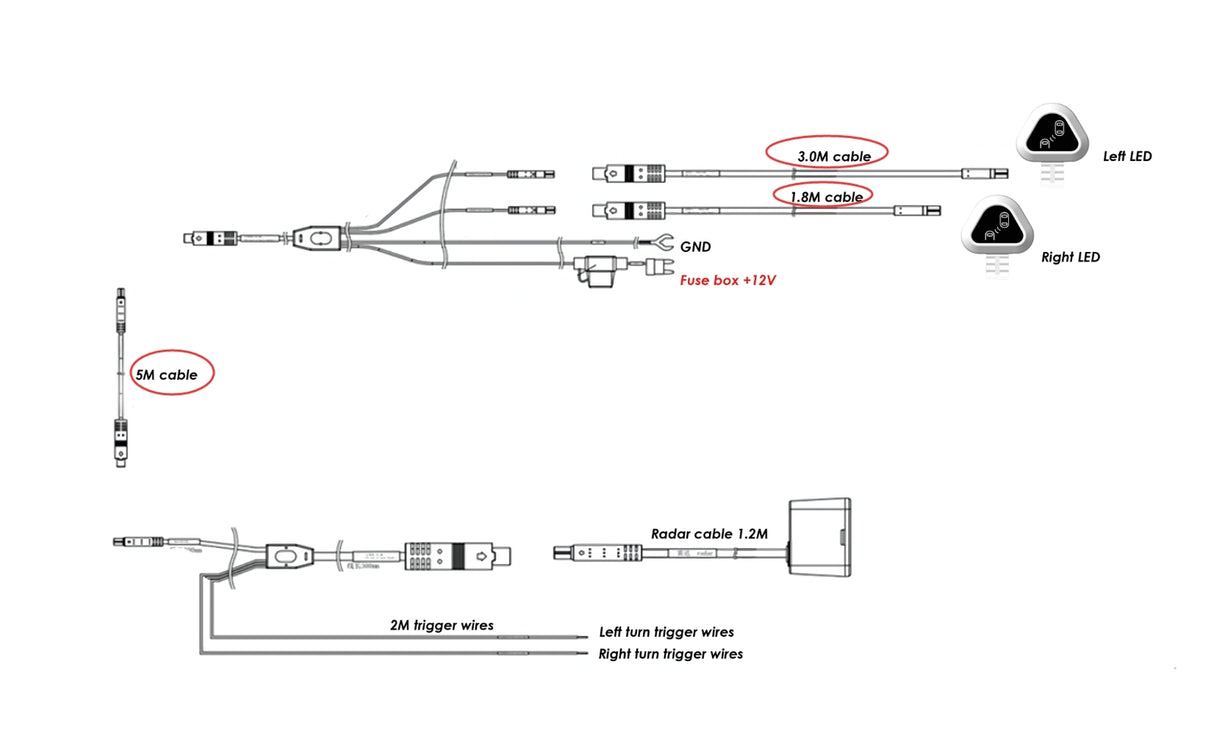 Blind Spot Radar Detection System BSD (easy to install)