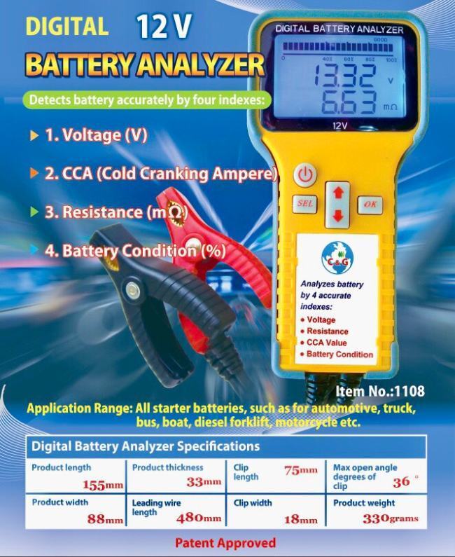12 Volt Digital Battery Analyzer*
