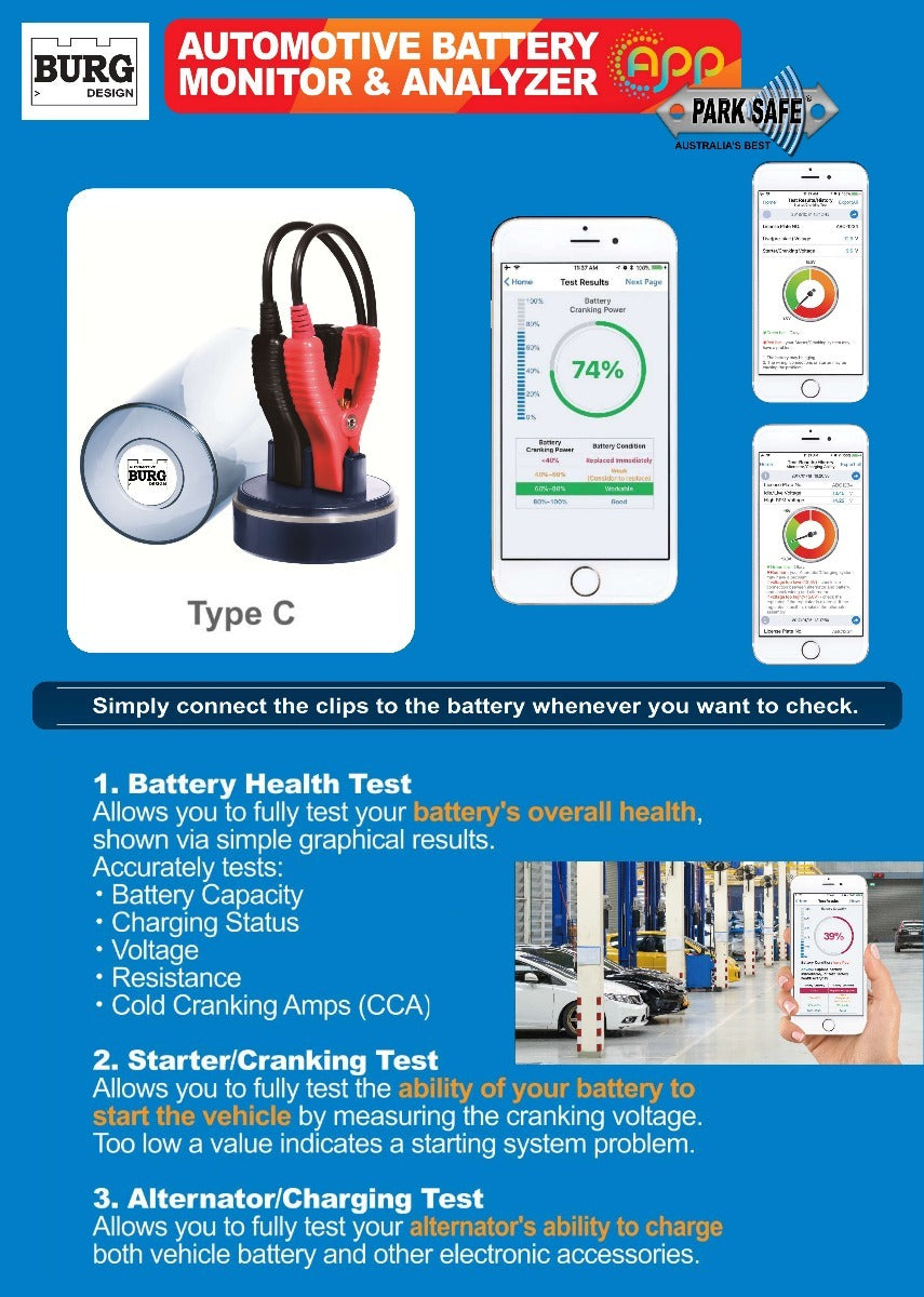 12 Volt Battery Analyzer with Bluetooth