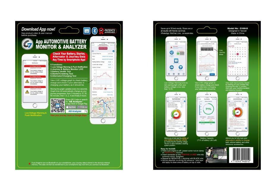 Bluetooth Battery Monitor & Analyser + Trip Computer