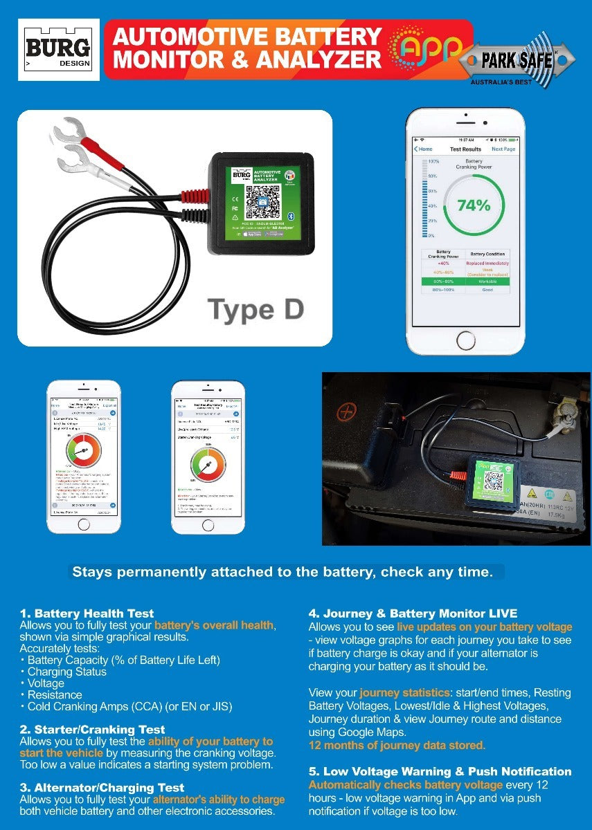Bluetooth Battery Monitor & Analyser + Trip Computer