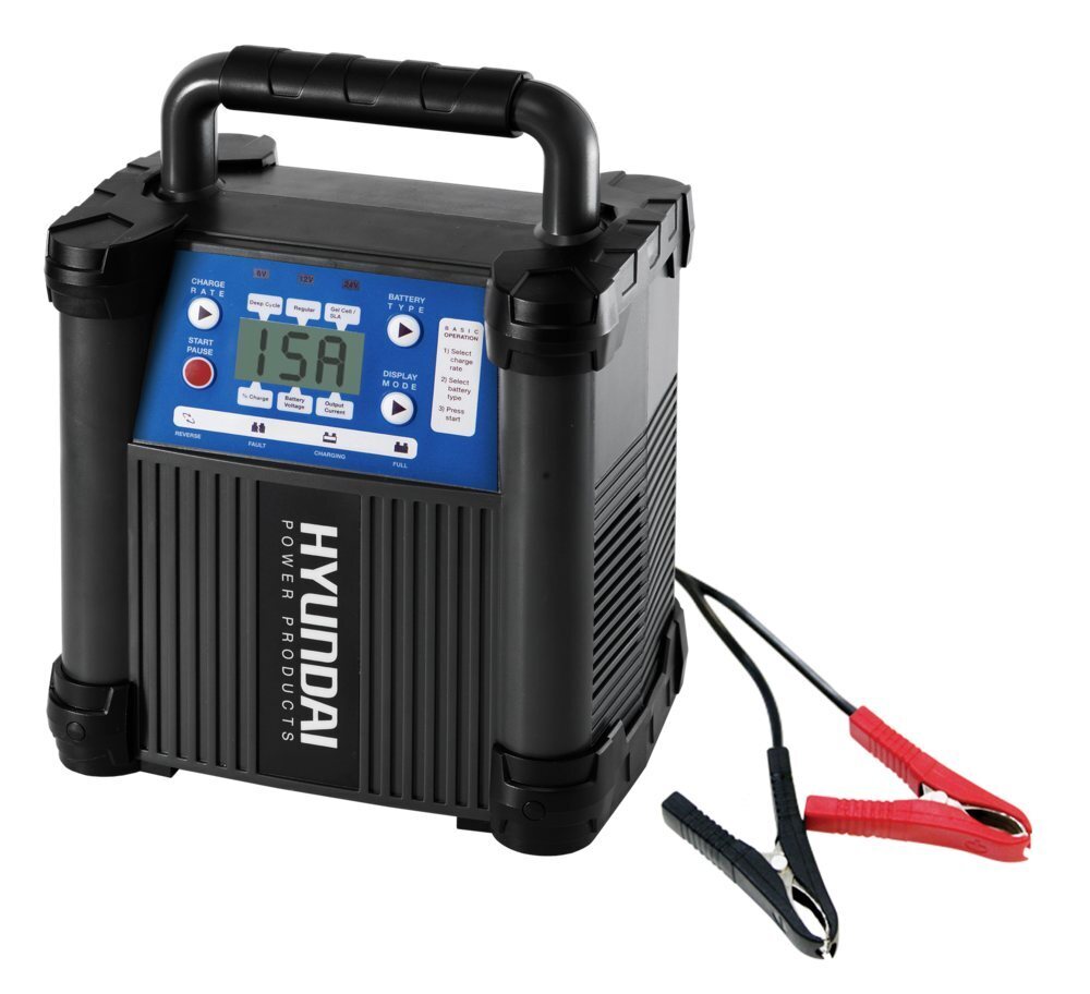 Hyundai Smart Battery Charger 6-12-24V 15AMP*