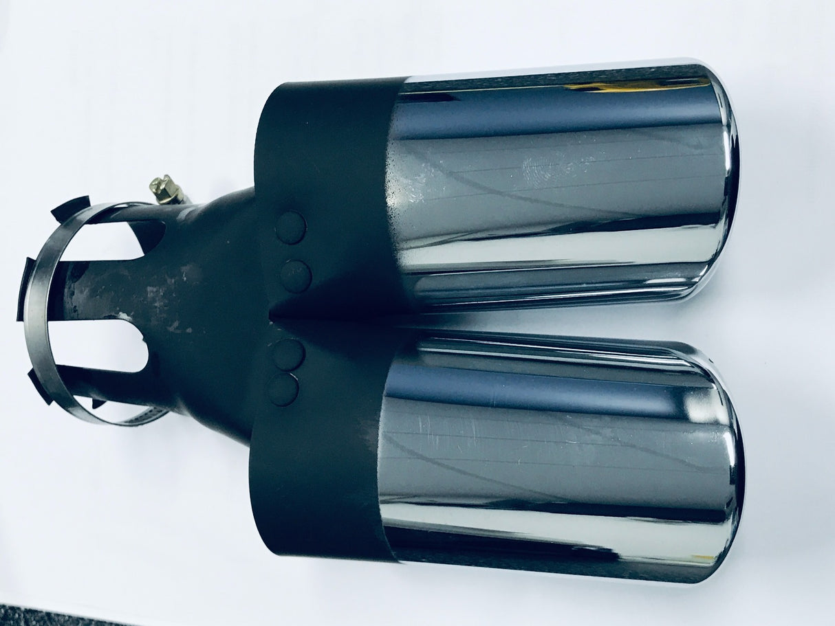 Dual Pipe Exhaust Tip fits 30-50mm pipes*