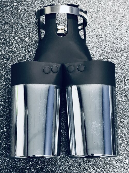 PARKSAFE Universal Dual Exhaust Tip fits 30-50mm pipes