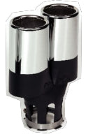 PARKSAFE Universal Dual Exhaust Tip fits 30-50mm pipes