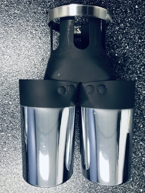 PARKSAFE Universal Dual Exhaust Tip fits 30-50mm pipes
