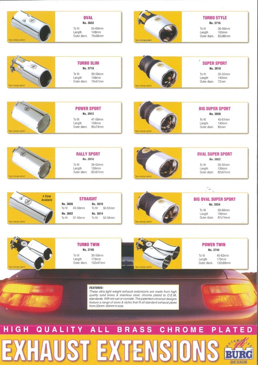 Universal Exhaust Tip Fits 40-52mm pipes*