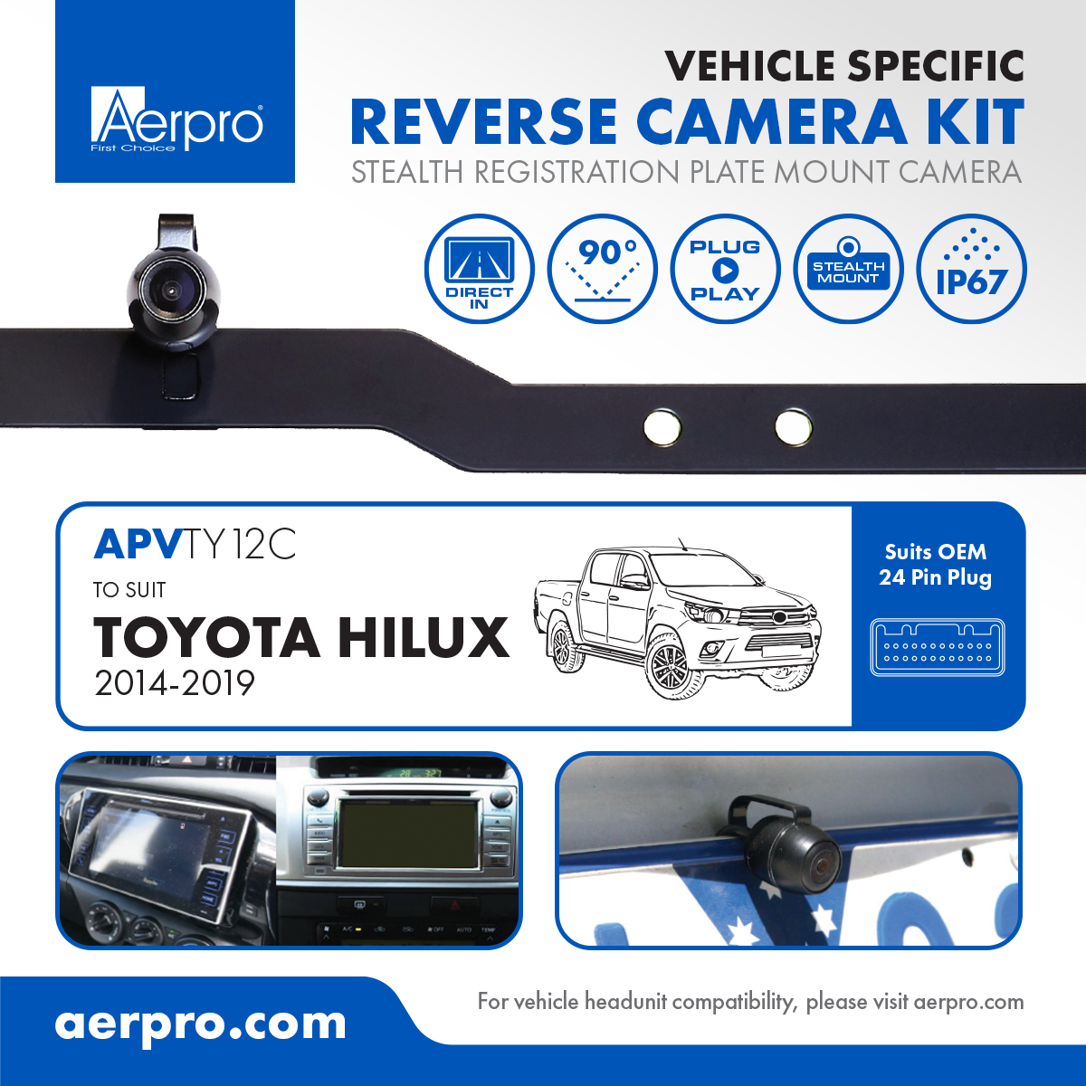 Reversing Camera for Toyota HILUX 2014-19*