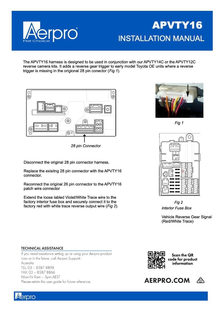 Reversing Camera for Toyota HILUX 2014-19*