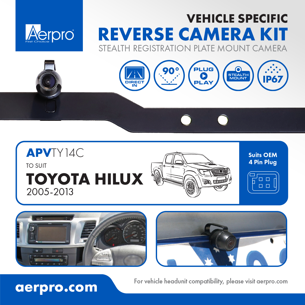 Reversing Camera for Toyota HILUX 2005-13*