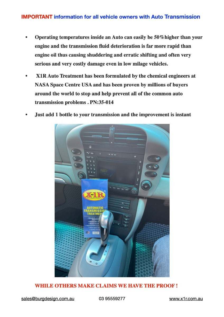 X1R Engine Oil & Auto Transmission Treatments + Free Bonus*