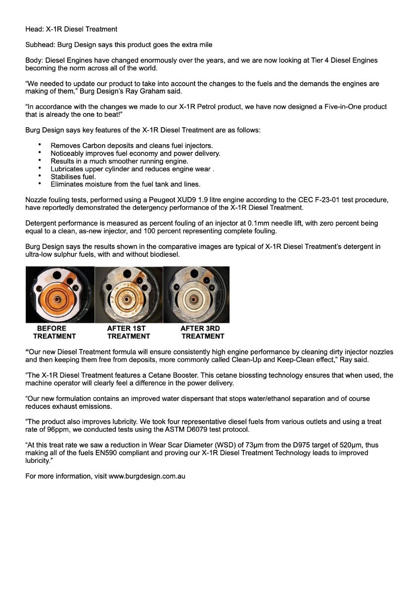 Diesel Fuel System Power Performance Treatment*